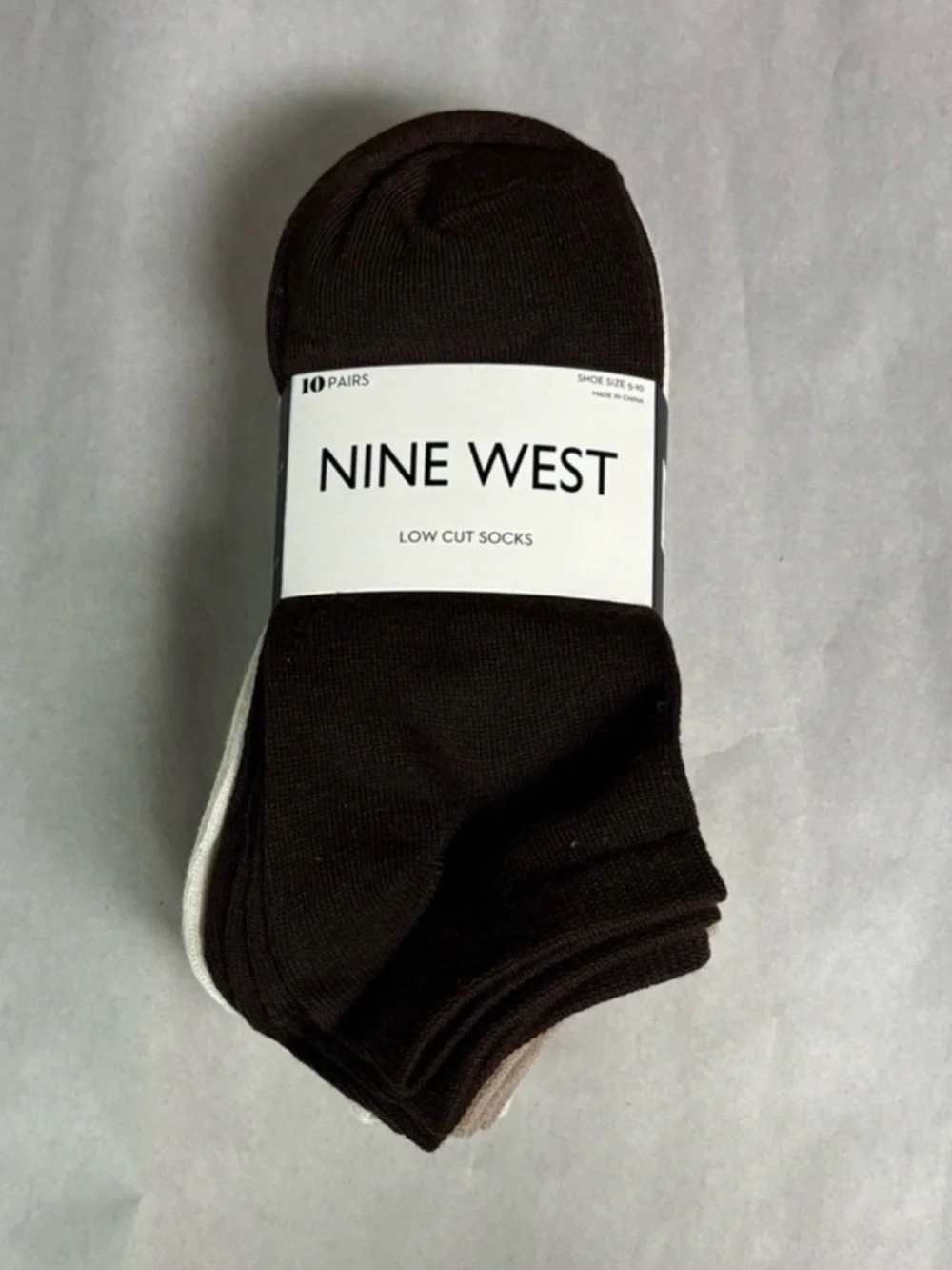 New Nine West Socks Women’s 10 Pair Brown & Tan Low Cut Socks Casual Activewear